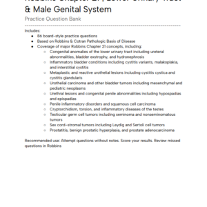 Robbins Chapter 21 Question Bank - Lower Urinary Tract & Male Genital System