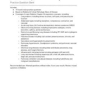 Robbins Chapter 15 Question Bank - The Lung