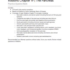 Robbins Chapter 19 Question Bank - The Pancreas