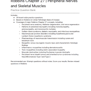 Robbins Chapter 27 Question Bank - Peripheral Nerves & Skeletal Muscles